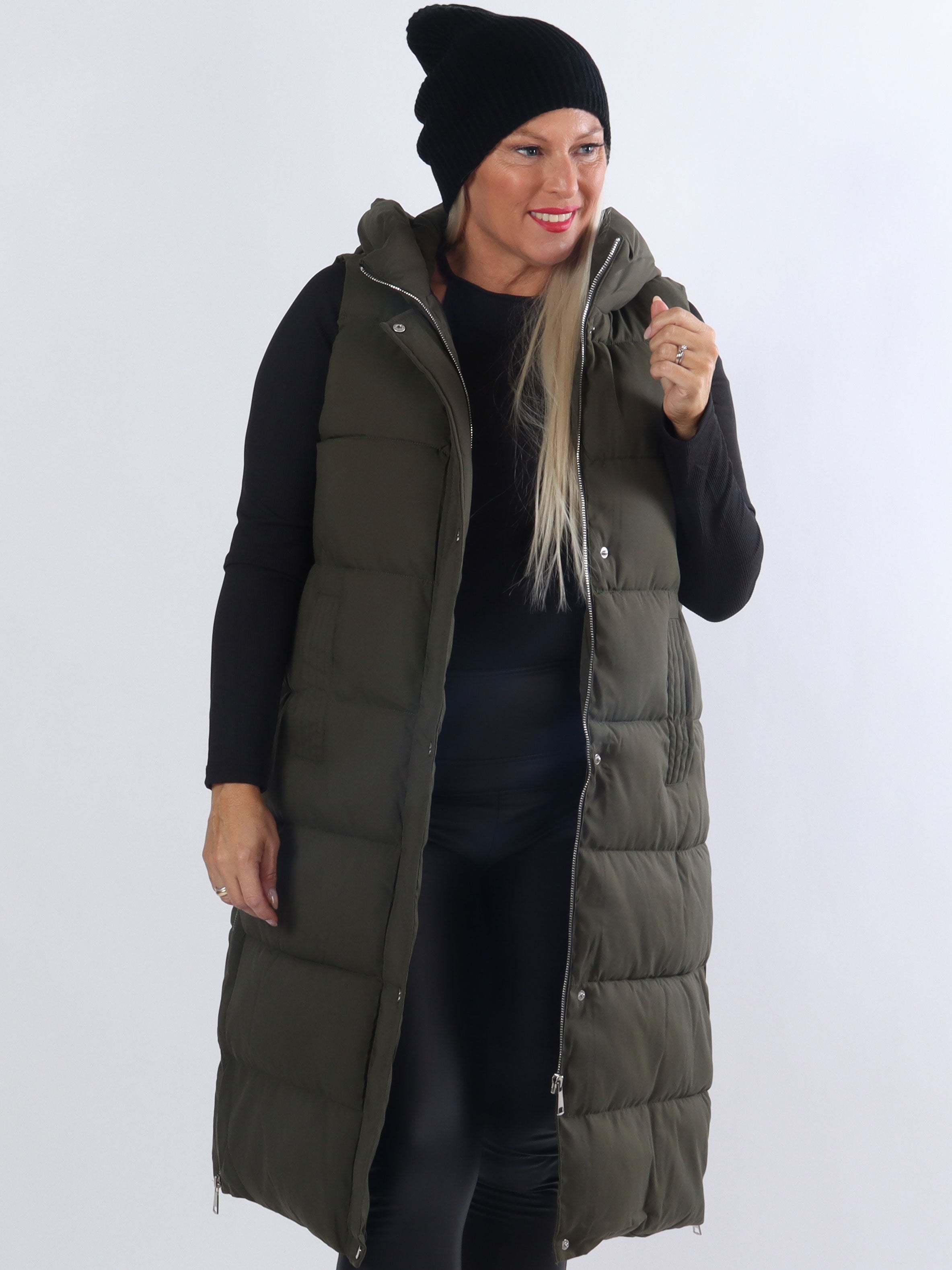 Xenia - Lang dynevest med hætte